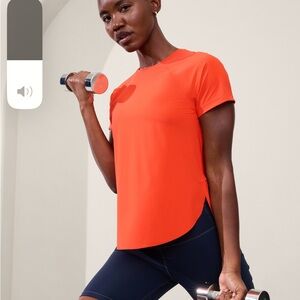 NWT Athleta Ultimate Mesh Tee in Poppy